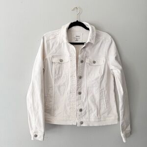 Sonoma Everyday Jacket M White Denim Trucker Jean Jacket Stretch Snap Front